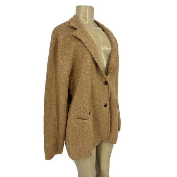 J. Crew Plus Size XXL Cecile Relaxed Sweater Blazer Jacket Khaki Knit PS18 - Picture 3 of 11
